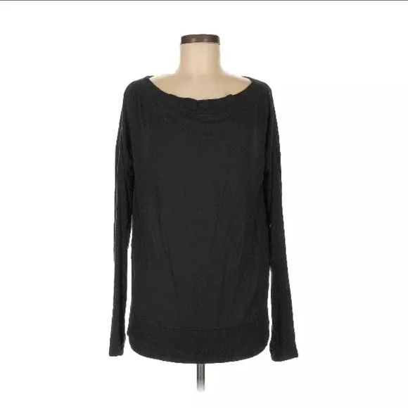 Athleta Barre Studio Off-Shoulder Sweater Black XL - Picture 4 of 6